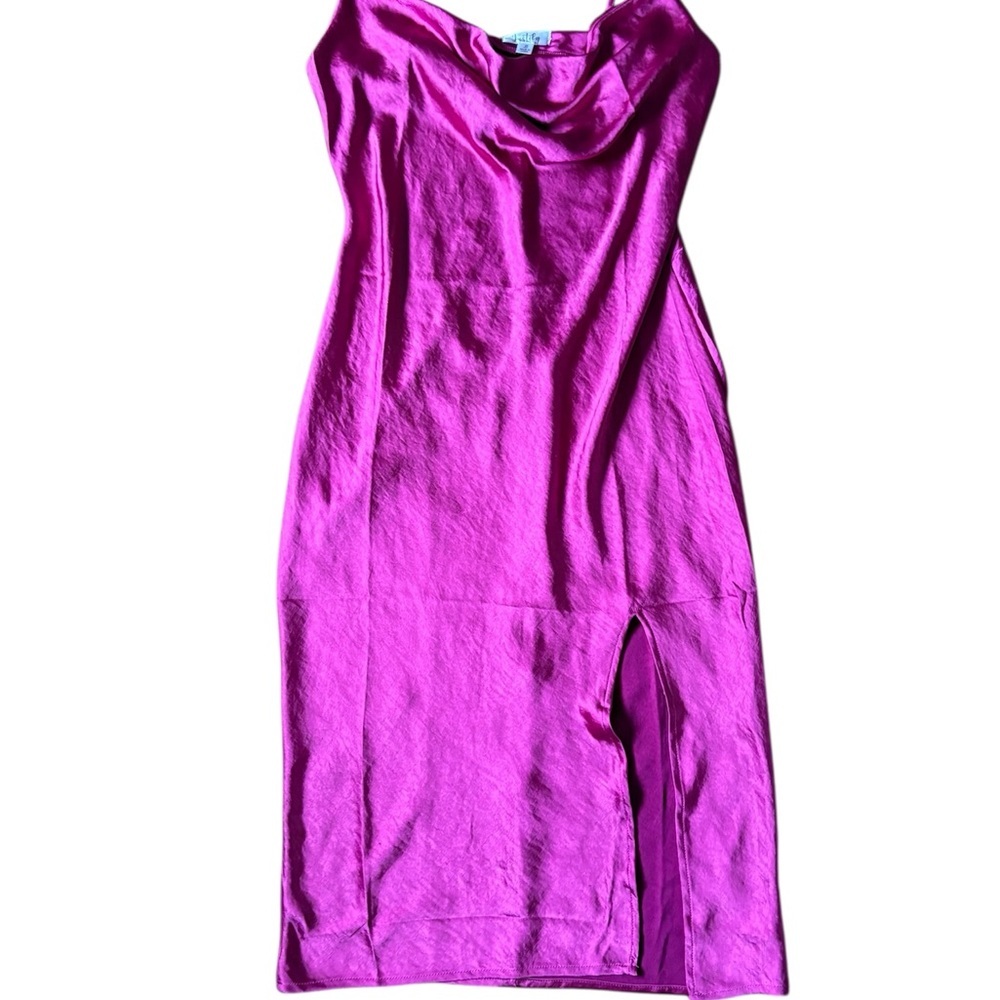 NWT Justify Purplish dress with front slit​
